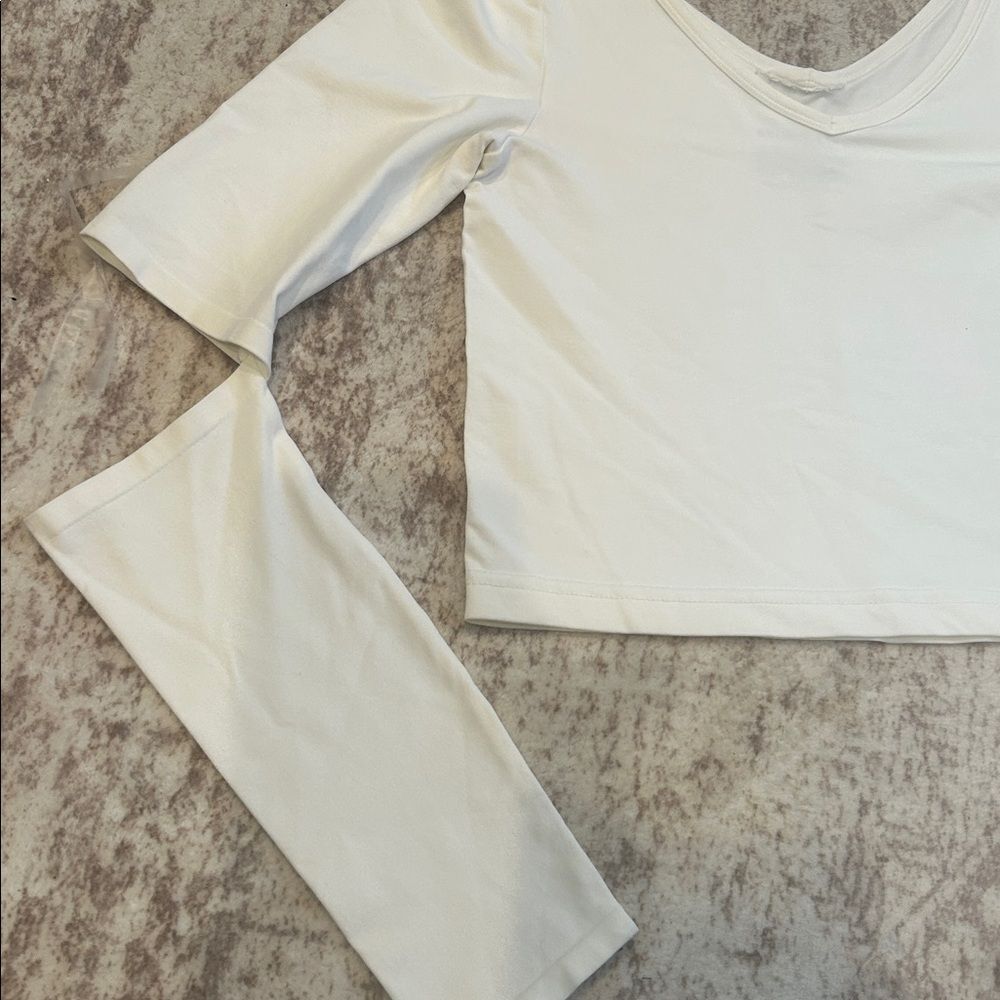 Hemut lang White Long Sleeve slashed elbow cropped small new without tags - Picture 3 of 6